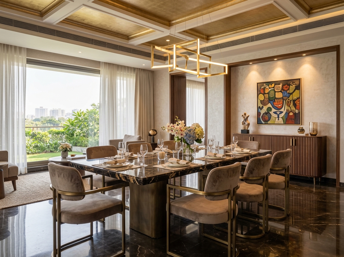 Dining Room interior design by ALVEQUE INTERIORS